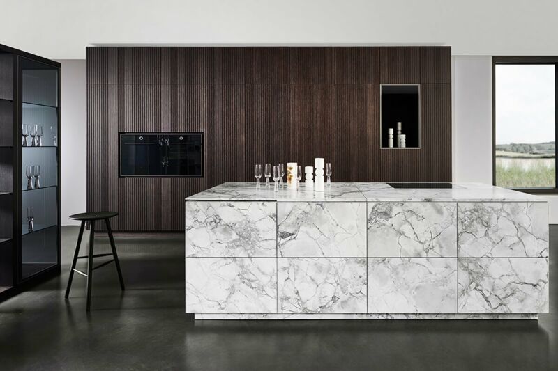 Bianco Nuvola + veneer lamella structure
